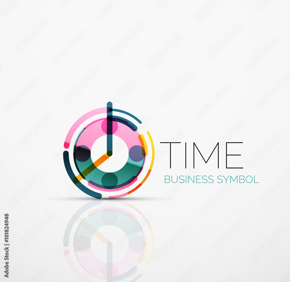 Vector abstract logo idea, time concept or clock business icon. Creative logotype design template Vector abstract logo idea, time concept or clock business icon. Creative logotype design template