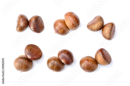 Wallpaper Mural chestnuts on white, top view Torontodigital.ca