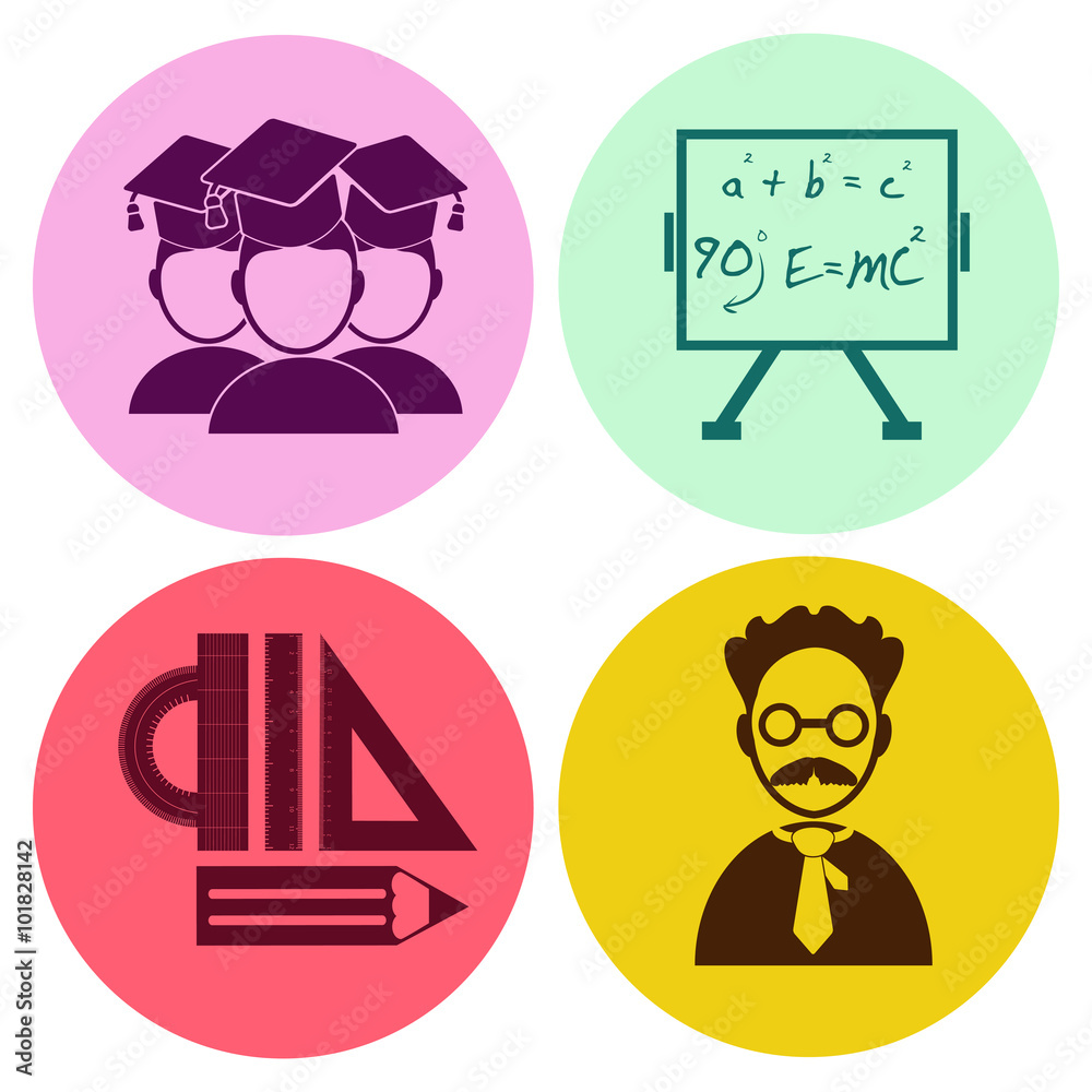 Professions. Teacher. People at work. Set. Vector icon. Professions. Teacher. People at work. Set. Vector icon.