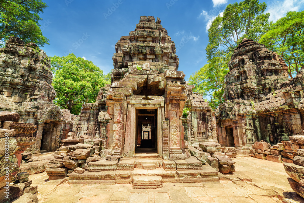 Naklejka premium Sanktuarium starożytnej świątyni Ta Som, Angkor, Siem Reap, Kambodża