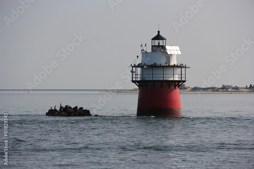 Lighthouse in Plymouth Harbor , Plymouth Massachusetts