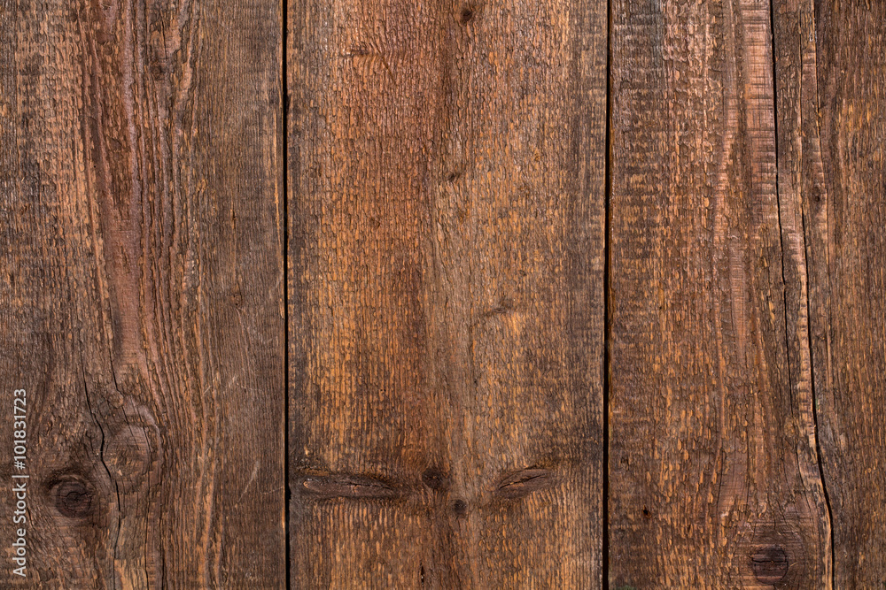 Obraz premium Rustic brown wood background vertical view