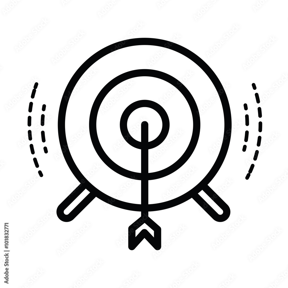 Pictograph of target icon line style Pictograph of target icon line style