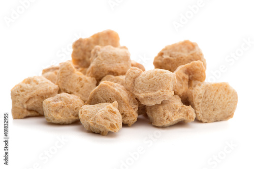 Soya chunks on white