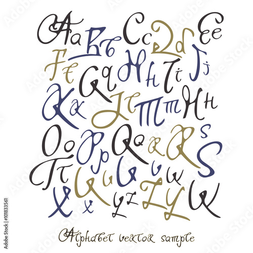 Hand-written full alphabet