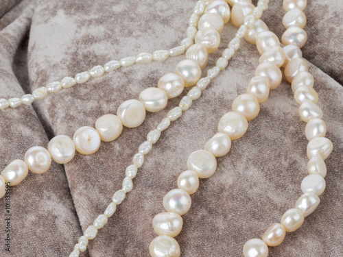 pearl beads on a velvet cloth