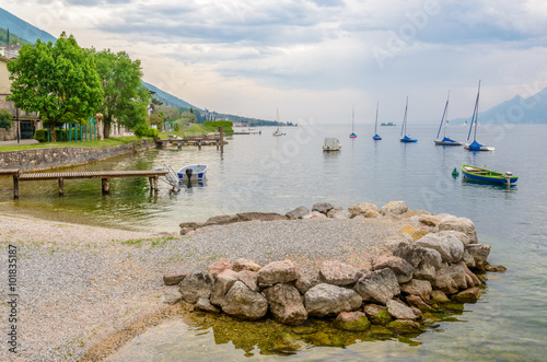 Beautiful peaceful lake Garda, Italy photo