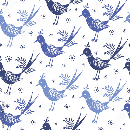 Seamless vector folk pattern. 