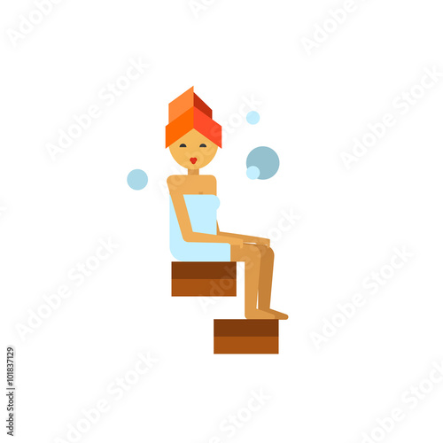 Woman in steamroom