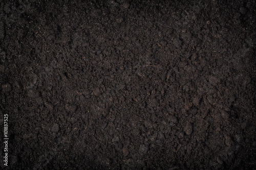 close up of black soil