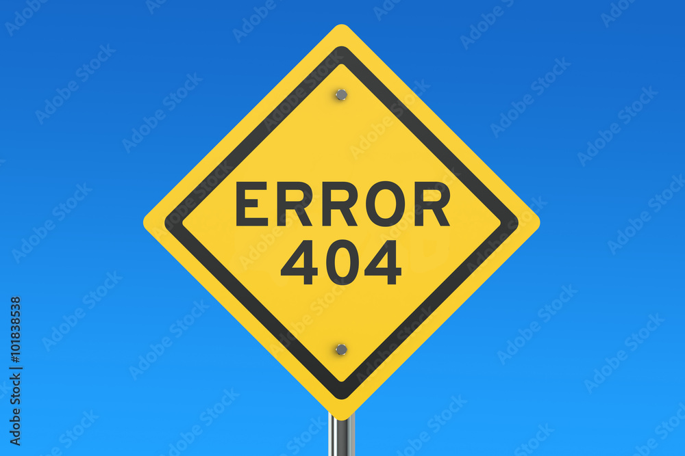 Error 404 concept on the road sign