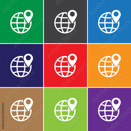 Globe with pin icon