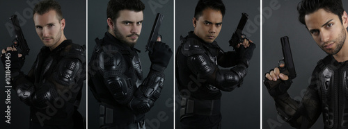 super cops - portrait of four men of the special forces © rdrgraphe