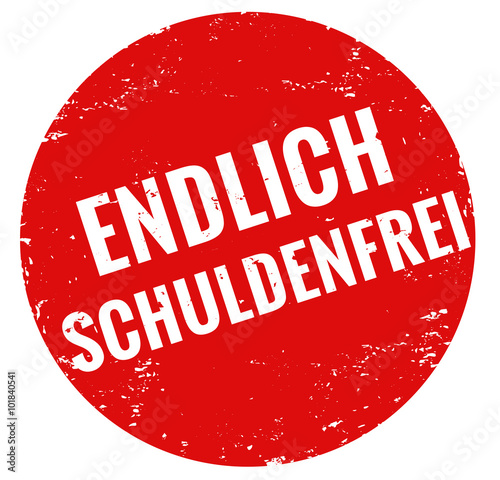 Endlich schuldenfrei Stempel rot