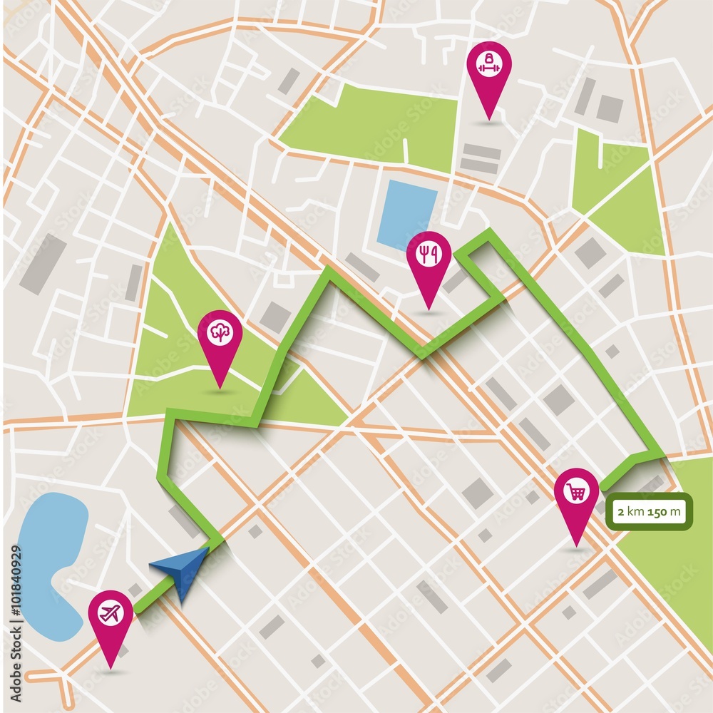 Vector city map navigation