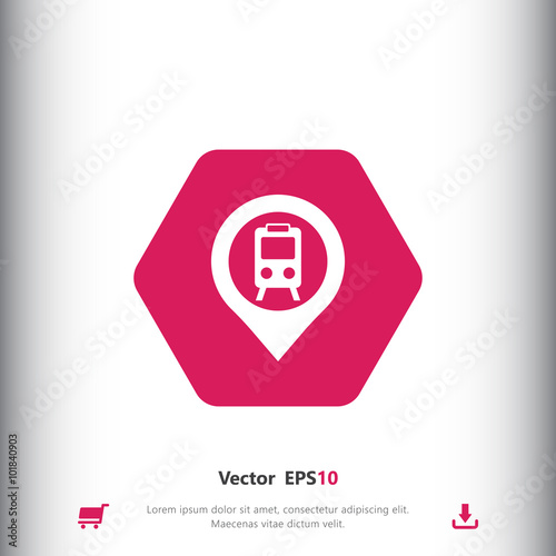 City railway station pin icon