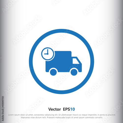 Truck with time  fast delivery icon