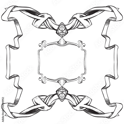 decorative elements in vintage style for decoration layout, fram