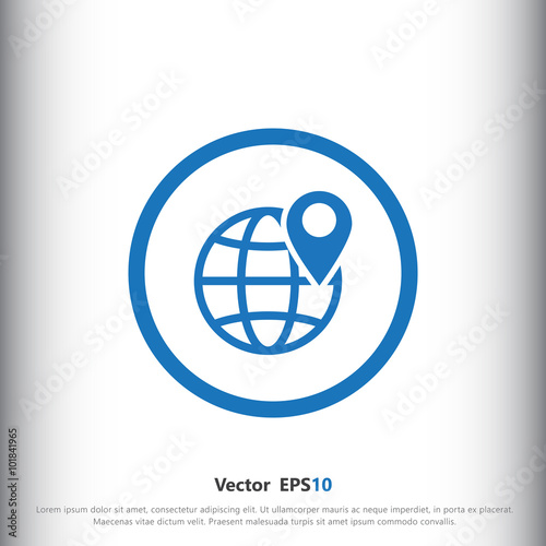 Globe with pin icon