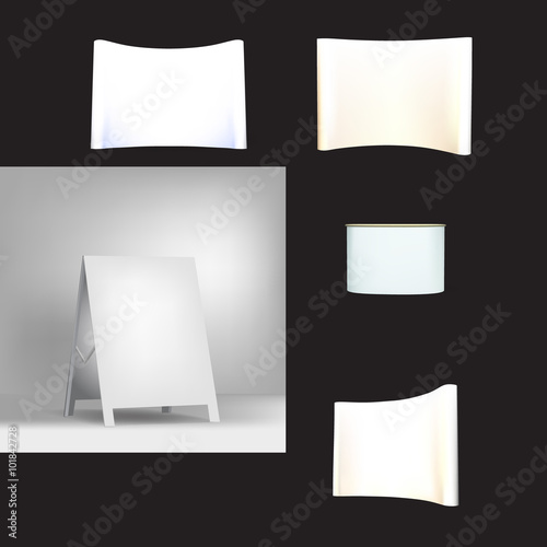Trade exhibition stand, Exhibition Stand round, 3D rendering vis