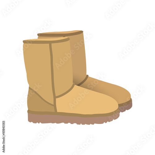 Tan winter short boots vector