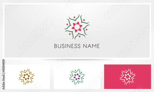 Fototapeta Naklejka Na Ścianę i Meble -  Lily Lotus Flower Logo