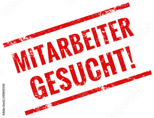 Mitarbeiter gesucht Stempel rot grunge