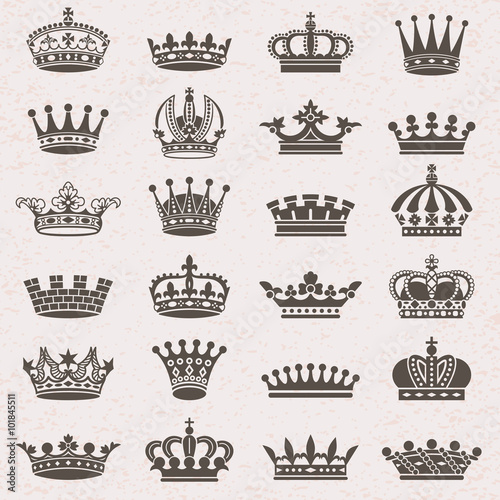 Set of crown icons