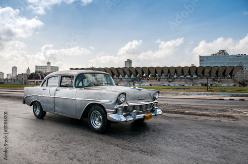 old Cuban car in driveway