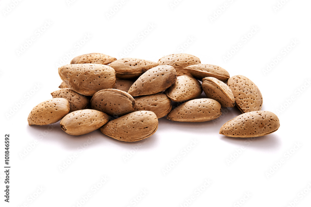 almonds over white background almonds over white background