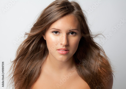 Pretty Teen With Blowing Hair
