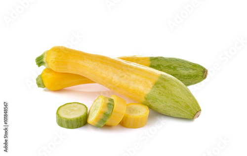  yellow zucchini  on white background