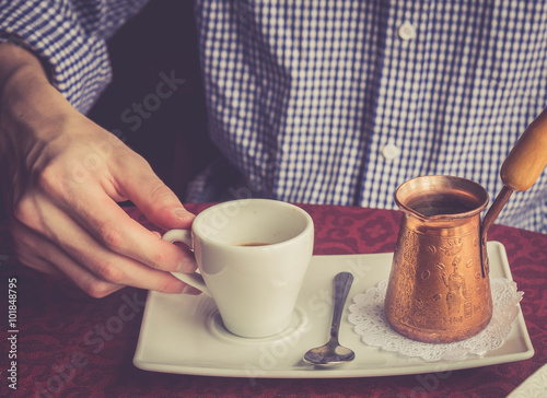 Turkish coffee serve