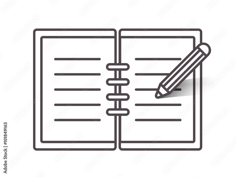 Flat line notebook icon Flat line notebook icon
