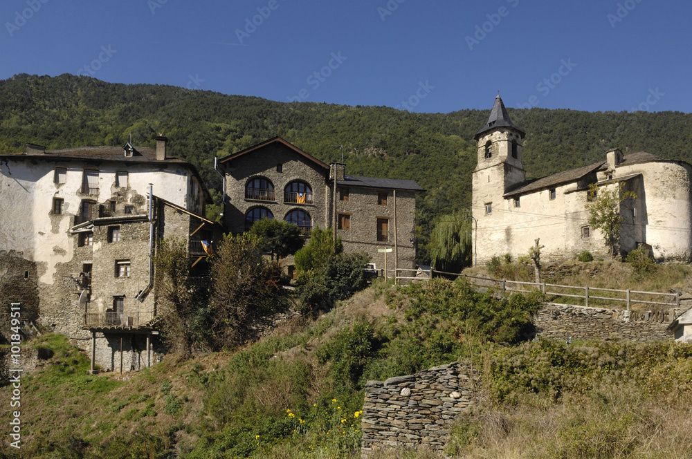 Surri Village in the Cardos Valley, Pyrenees mountains, Lleida,