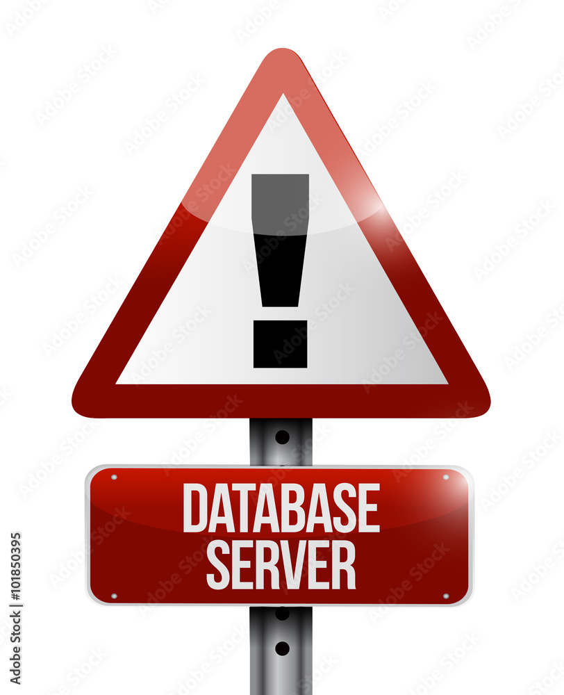 database server warning sign concept illustration database server warning sign concept illustration