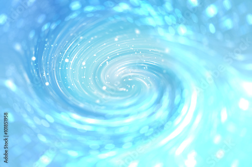 Abstract blue shiny background. Spiral galaxy