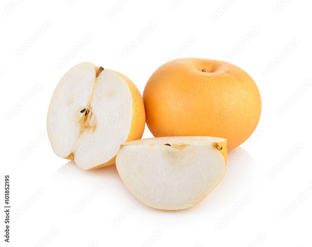 Snow Pear on white background Snow Pear on white background