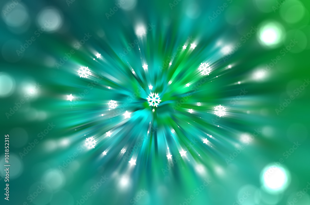 Obraz premium Christmas blue and green background. The winter background, fall