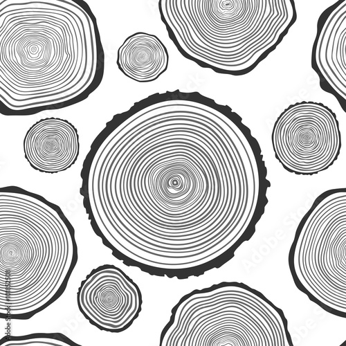 Tree Rings Seamless Vector Pattern