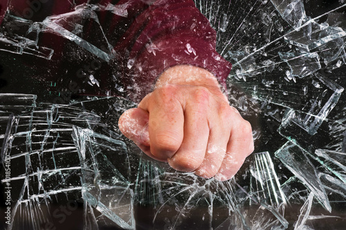 Canvas Print Hand Through Window.