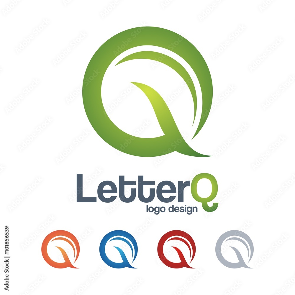 Letter Q Digital Leaf Ecology Design Logo Vector