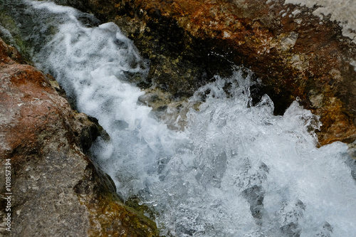 Water flowing from the stones