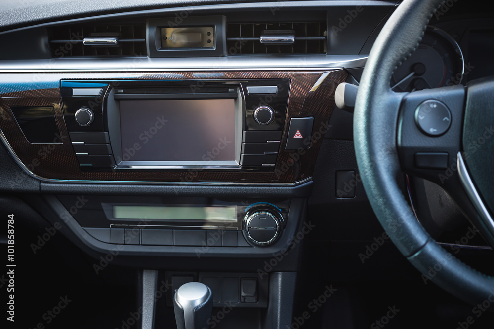 Detail of new modern car interior