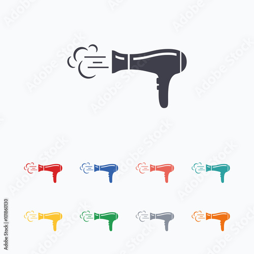 Hairdryer sign icon. Hair drying symbol.