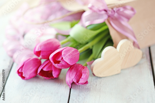 Beautiful romantic composition with flowers. St. Valentines Day background