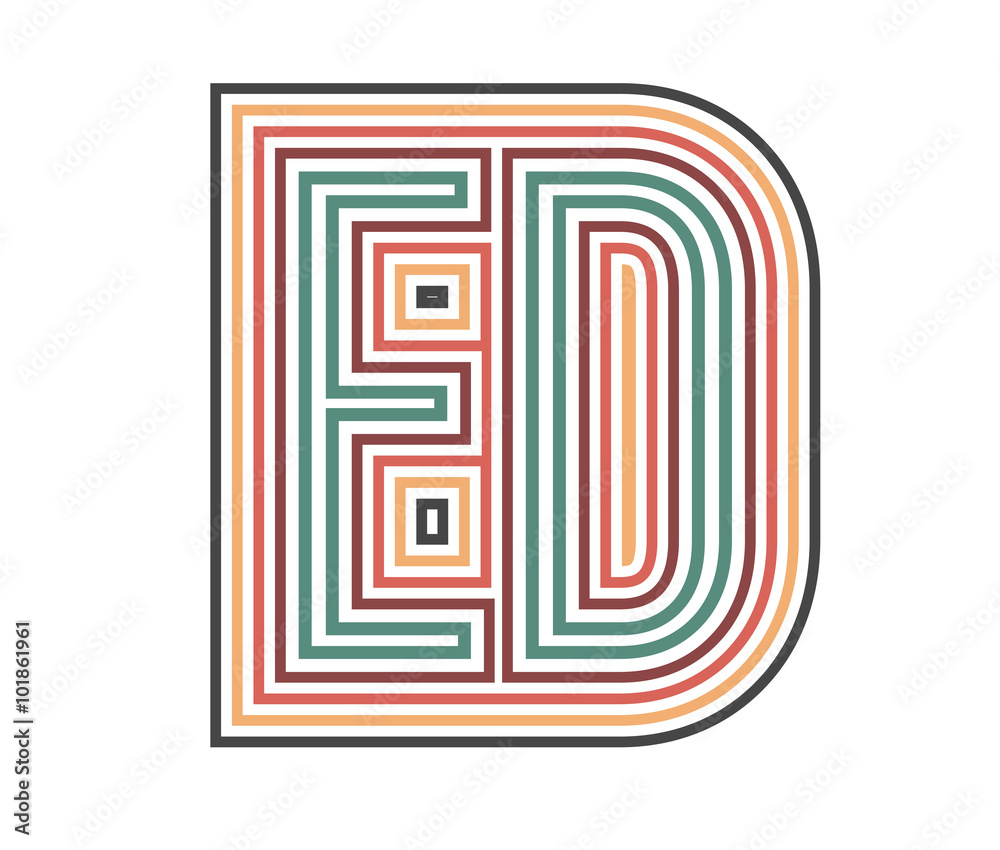 ED Retro Logo with Outline. suitable for new company.
