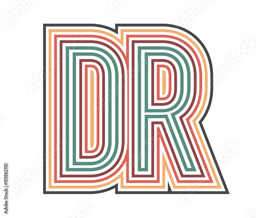 DR Retro Logo with Outline. suitable for new company.