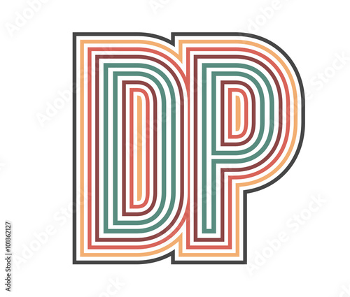 DP Retro Logo with Outline. suitable for new company.