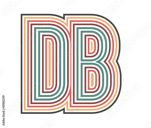 DB Retro Logo with Outline. suitable for new company.